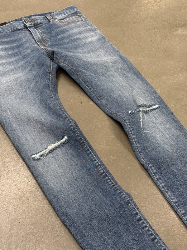 Balmain distressed blue jeans