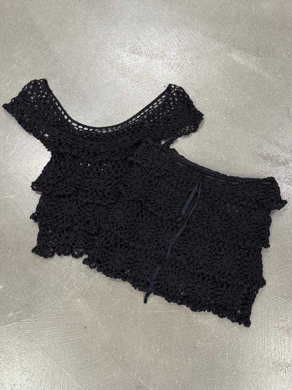 2000s Dolce & Gabbana crochet lace two piece set