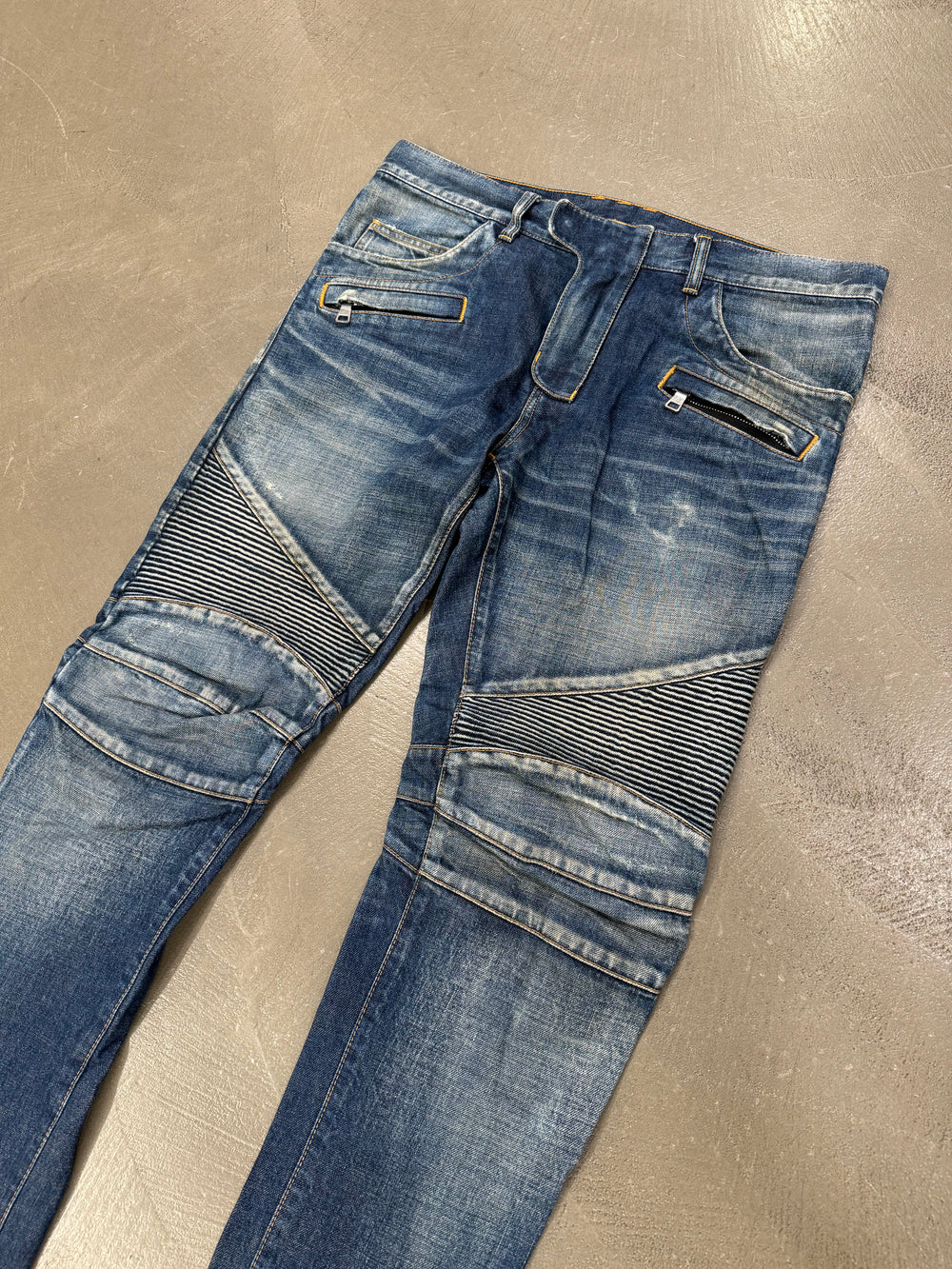 2010s Pierre Balmain biker heavy denim