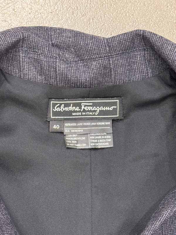 1990s Salvatore Ferragamo midi collar dress