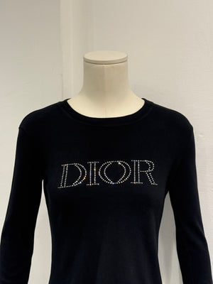 2005 Christian Dior by Galliano Swarovski logo longsleeve
