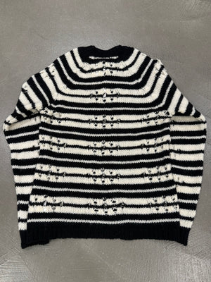 A/W2024 Dries Van Noten distressed stipe knit