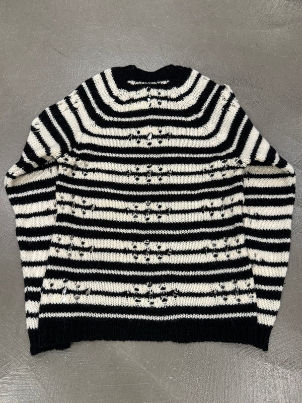 A/W2024 Dries Van Noten distressed stipe knit
