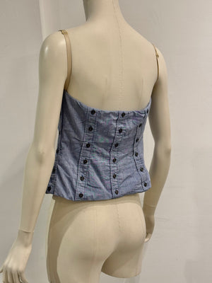2000s Dolce & Gabbana buttons denim corset