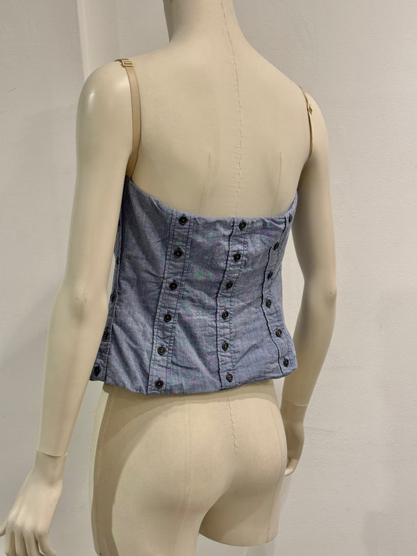 2000s Dolce & Gabbana buttons denim corset