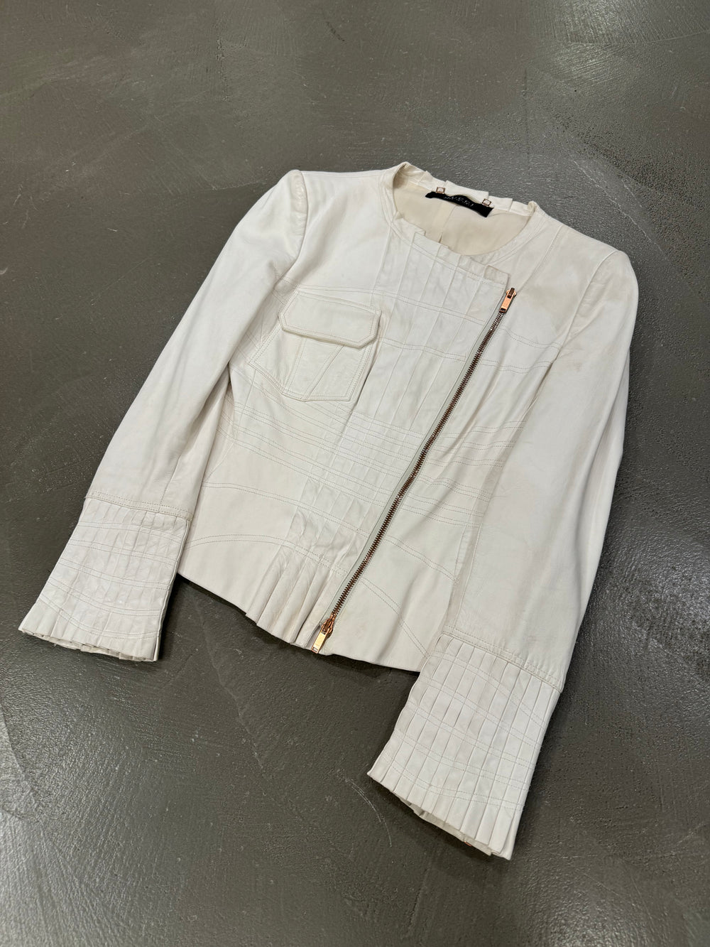 S/S 2004 Gucci by Tom Ford paneled leather jacket