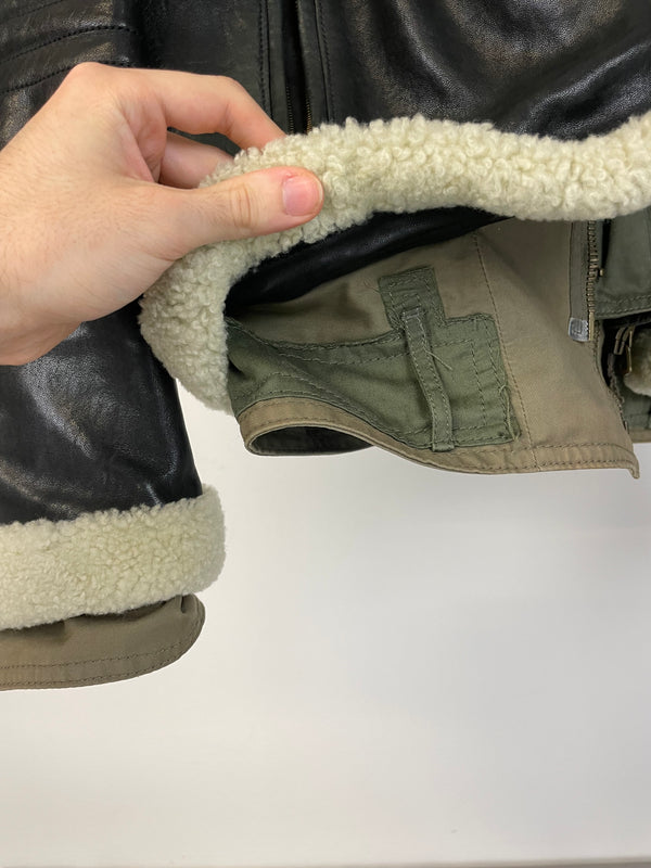 AW2005 Dolce & Gabbana hybrid military shearling jacket