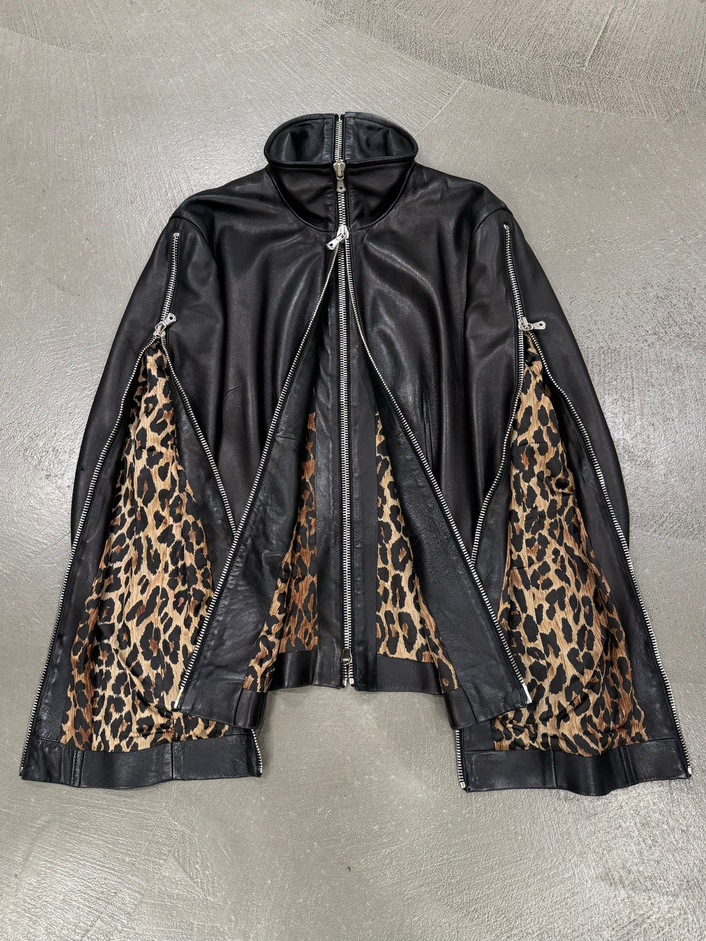 S/S2003 Dolce & Gabbana multi zipper leather jacket