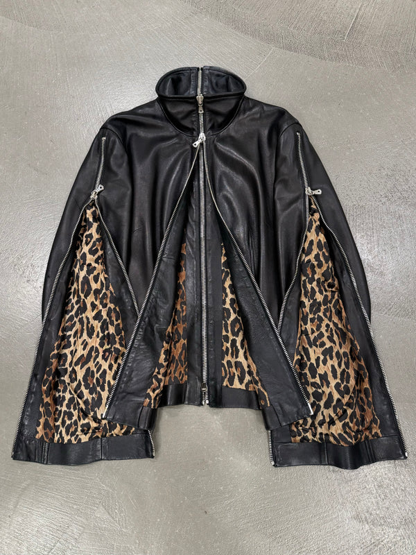 S/S2003 Dolce & Gabbana multi zipper leather jacket