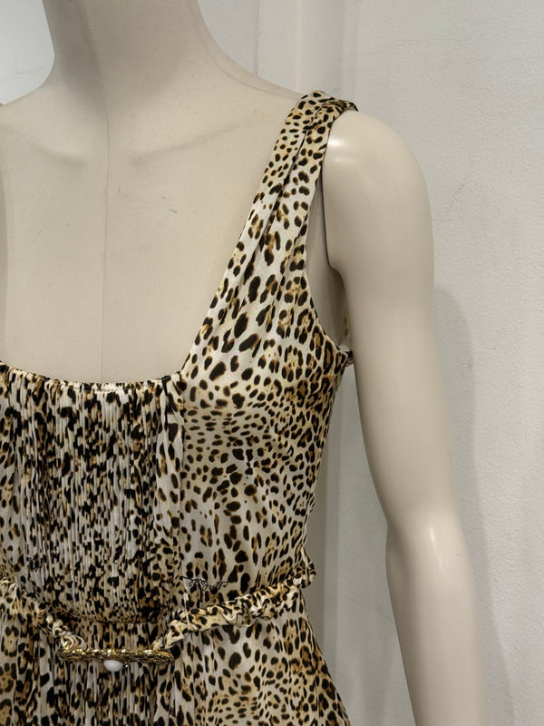 Roberto Cavalli leopard print midi dress