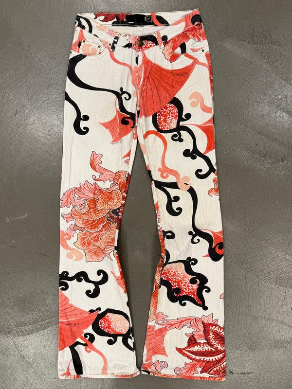 2000s Cavalli floral print pants