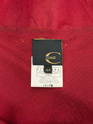 2000s Cavalli wrinkle red dress