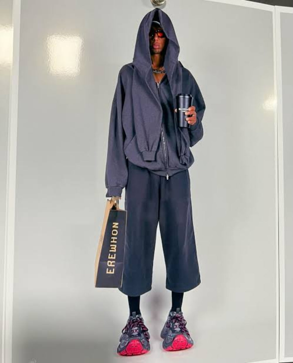 2024 Balenciaga incognito double sleeve oversized zip-up hoodie