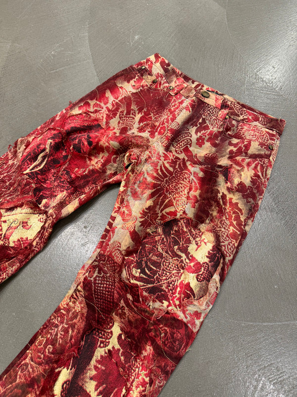 A/W2002 Roberto Cavalli double layer distressed pants