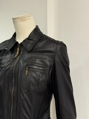2000s Cavalli biker leather jacket