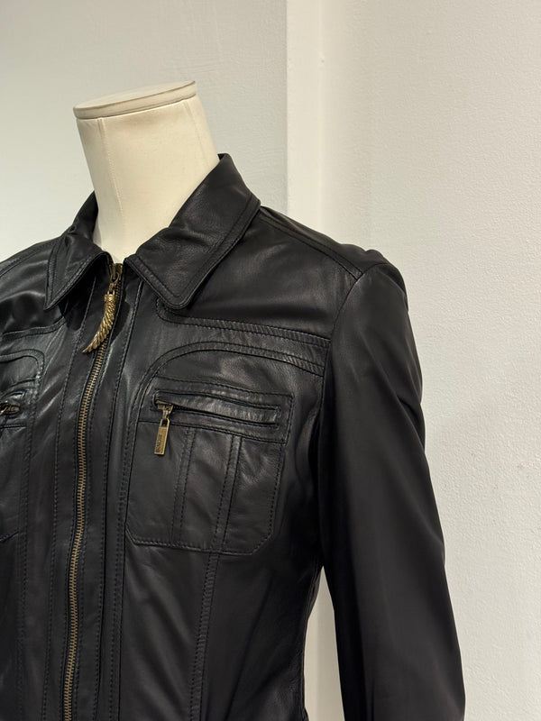 2000s Cavalli biker leather jacket