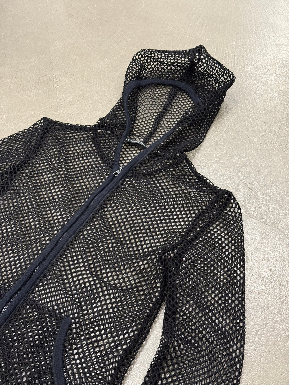 S/S2003 Dolce & Gabbana fishnet mesh hoodie