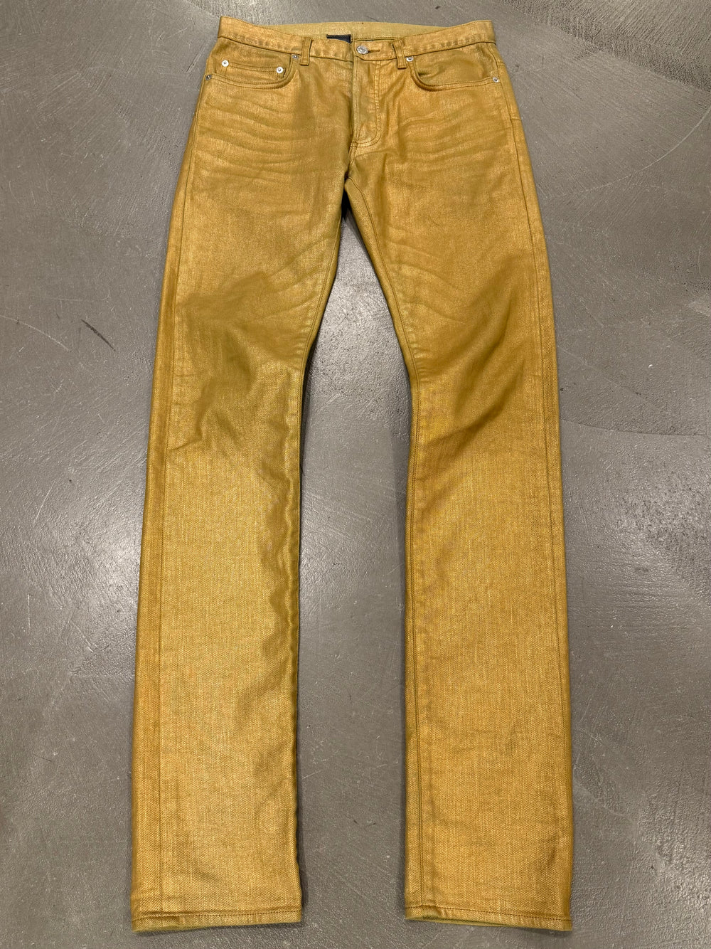 S/S2009 Dior gold coated radioactive jeans