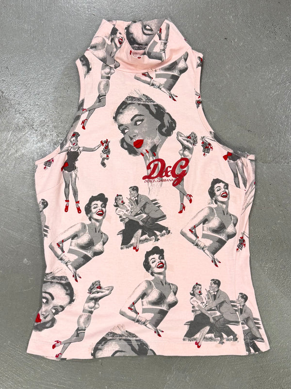 2000s Dolce & Gabbana iconic faces tank top