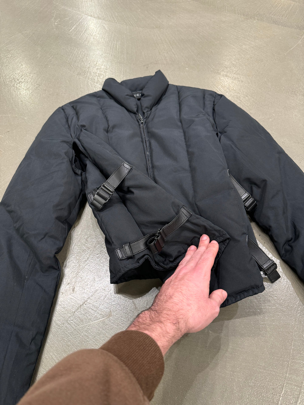 A/W1999 Gucci by Tom Ford bondage puffer jacket