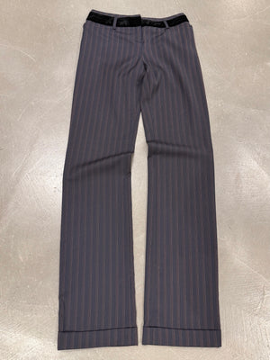 2000s Dolce & Gabbana scarf detail pinstripe suit