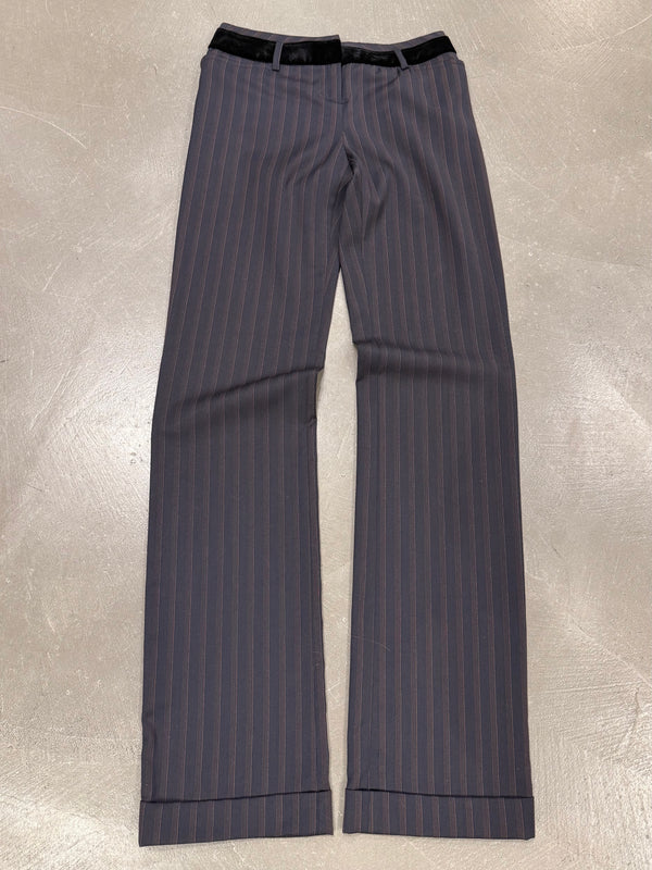 2000s Dolce & Gabbana scarf detail pinstripe suit