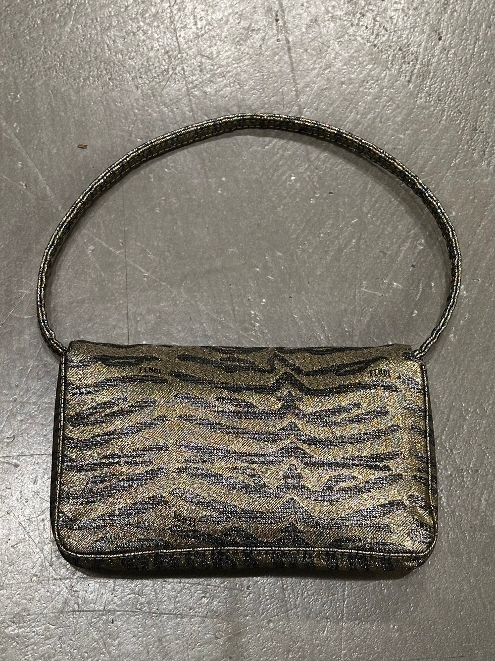 2000s Fendi mini Baguette bag with Shimmering Finish