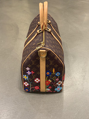 2021 Louis Vuitton x Takashi Murakami monogram Keepall Bandouliere 45