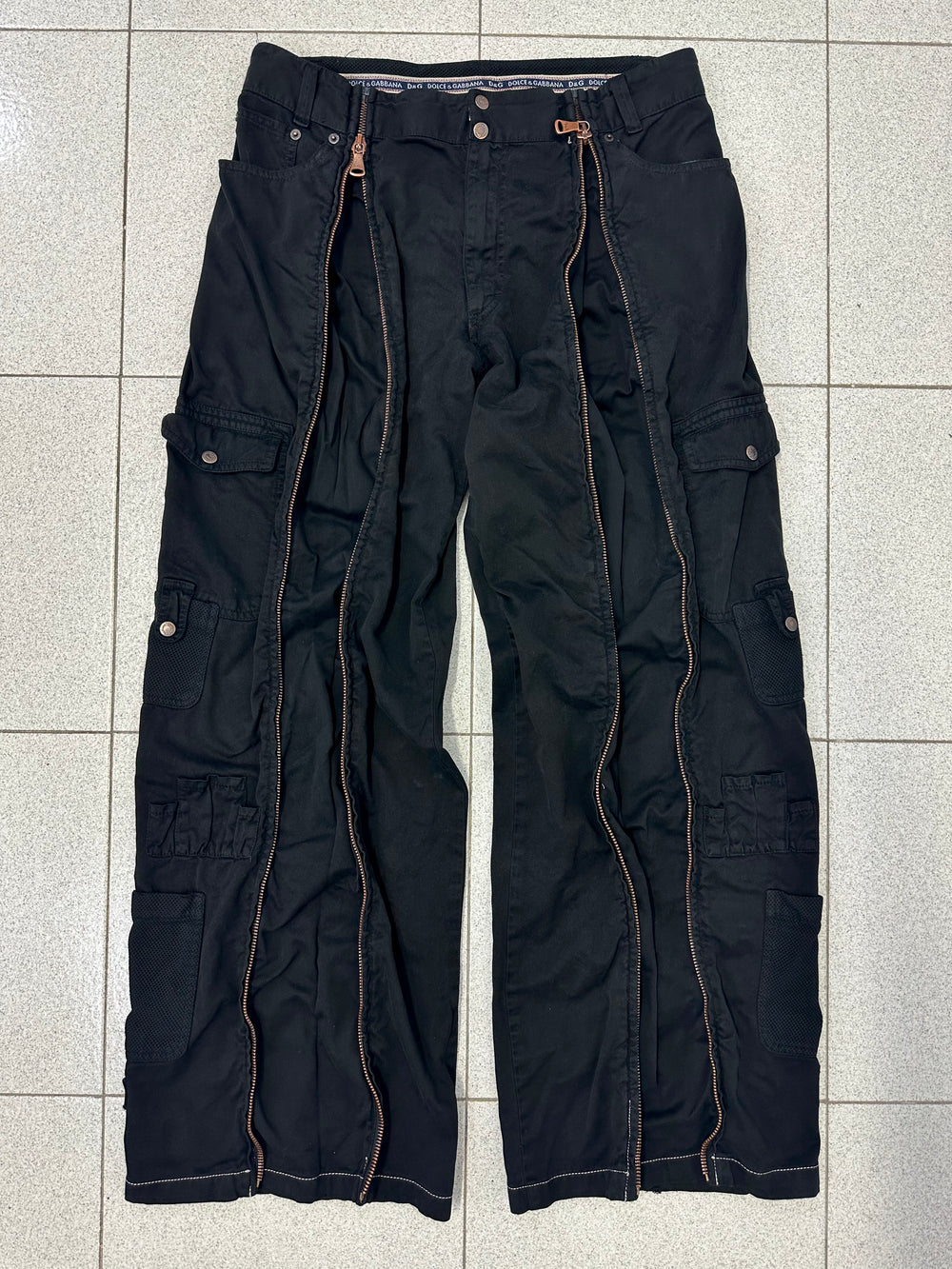 SS2003 D&G parachute full zipper cargo pants