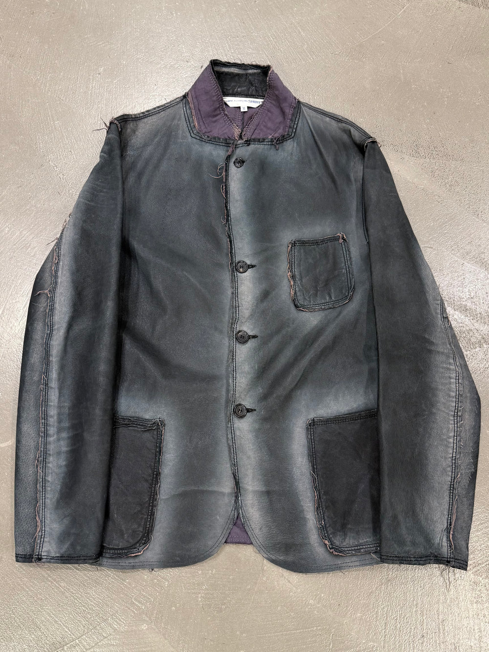 2010s Comme des Garçons pigskin faded leather jacket