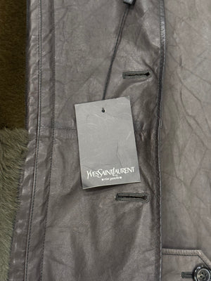 2000s YVES Saint Laurent by Pilati leather trench coat with removable lining