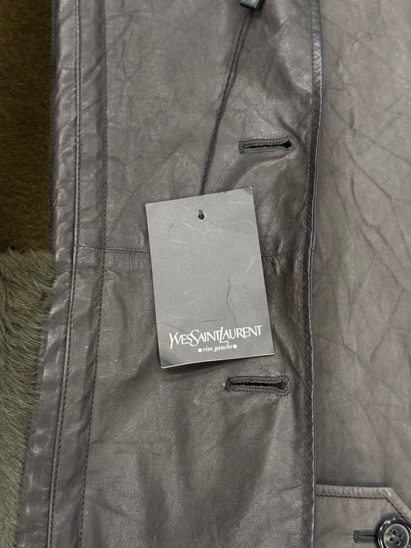 2000s YVES Saint Laurent by Pilati leather trench coat with removable lining
