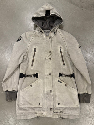 2000s Dolce & Gabbana hooded military parka with adjustable straps