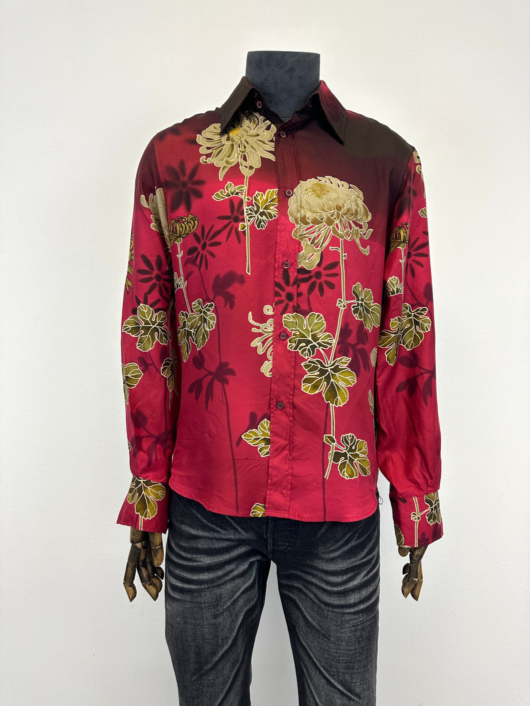 SS2001 Gucci by Tom Ford Chrysanthemum silk shirt