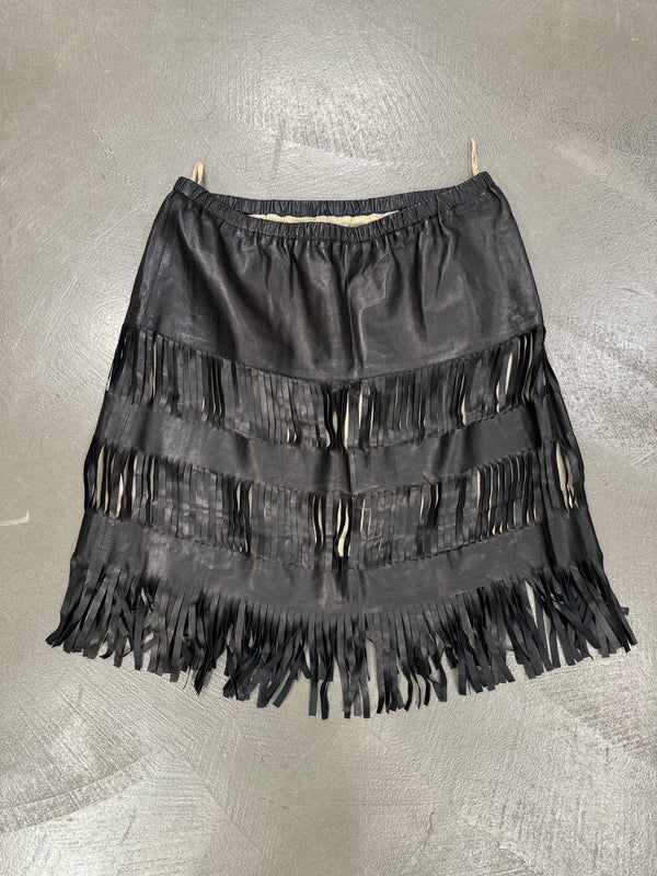 1999 Gucci by Tom Ford runway leather skirt