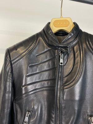 AW2000 Gucci by Tom Ford spiral biker leather jacket