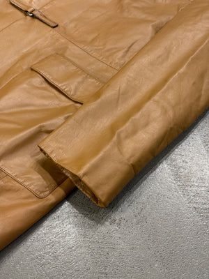 A/W1999 Prada runway leather hooded duffle coat