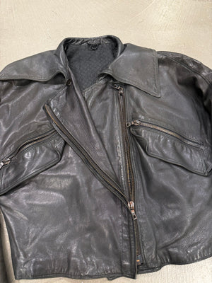 1990s Gianni Versace cropped aviator leather bomber jacket