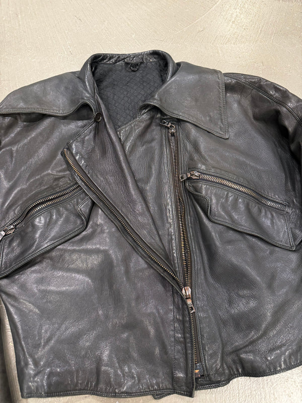 1990s Gianni Versace cropped aviator leather bomber jacket