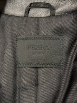 2000s Prada leather panel nylon jacket