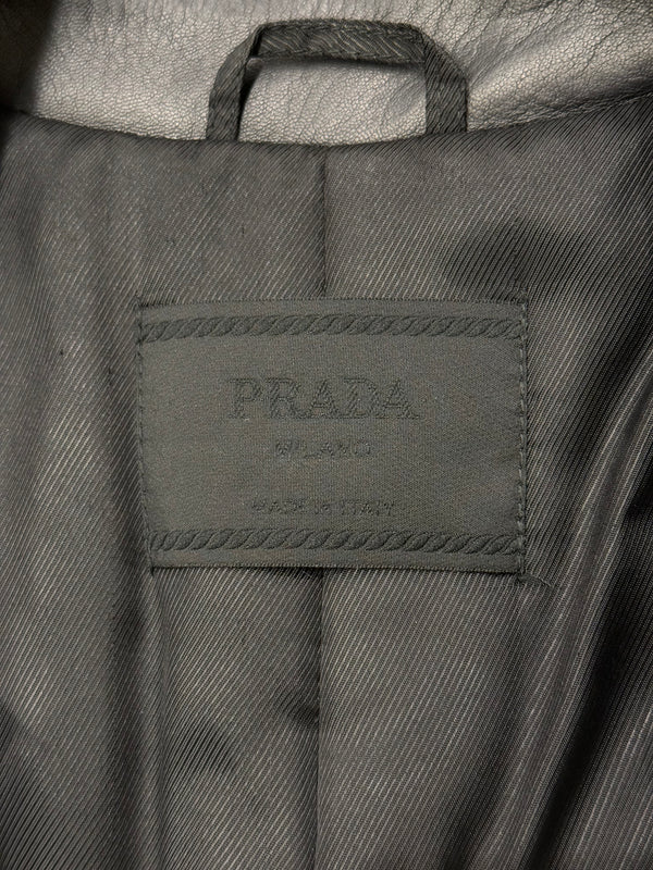 2000s Prada leather panel nylon jacket
