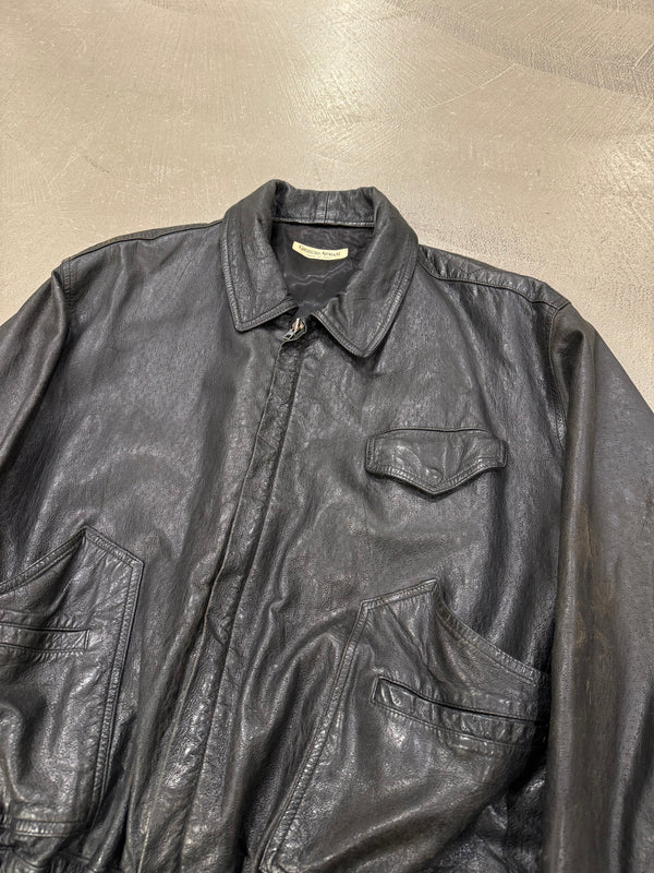 A/W1982 Giorgio Armani leather cargo bomber jacket