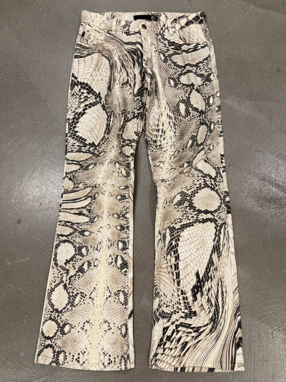 2000s Roberto Cavalli snake print pants