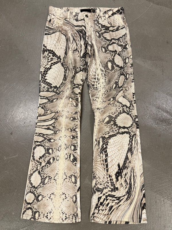 2000s Roberto Cavalli snake print pants