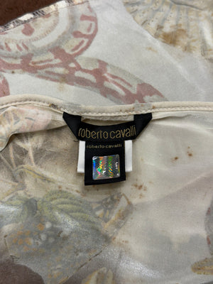 S/S 2005 Roberto Cavalli mixed-print wrap mini skirt