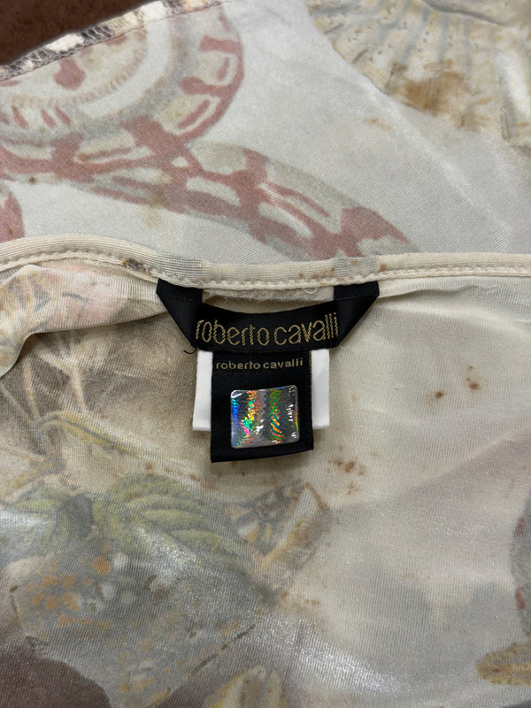 S/S 2005 Roberto Cavalli mixed-print wrap mini skirt