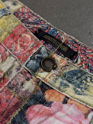 2000s Roberto Cavalli patchwork pants