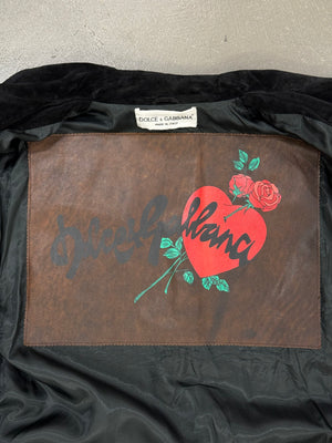 A/W1992 Dolce & Gabbana dragon tattoo runway leather jacket