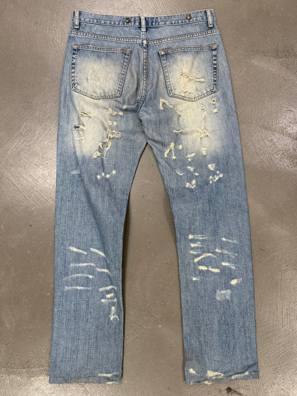 2000s Cavalli distressed studded jeans