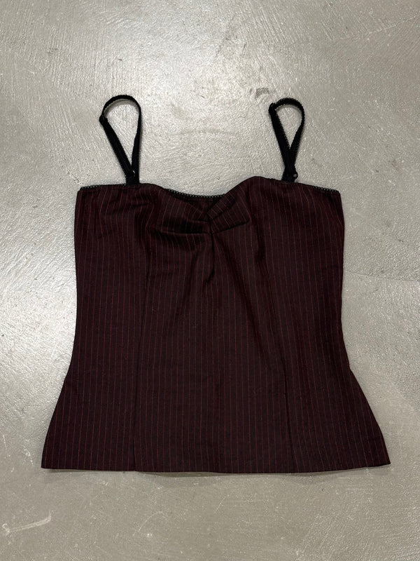 2000s Dolce & Gabbana pinstripe corset top